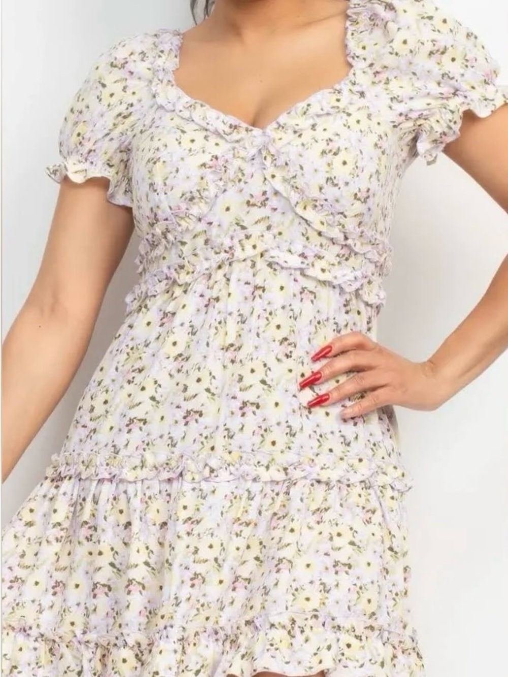 Purple/Yellow Floral Summer Dress